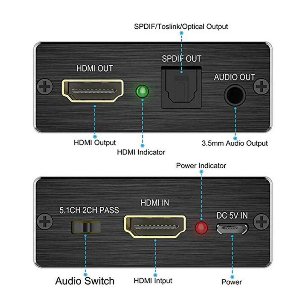 4K   Audio Extractor   To   Optical SPDIF 2CH/5.1CH Audio Converter
