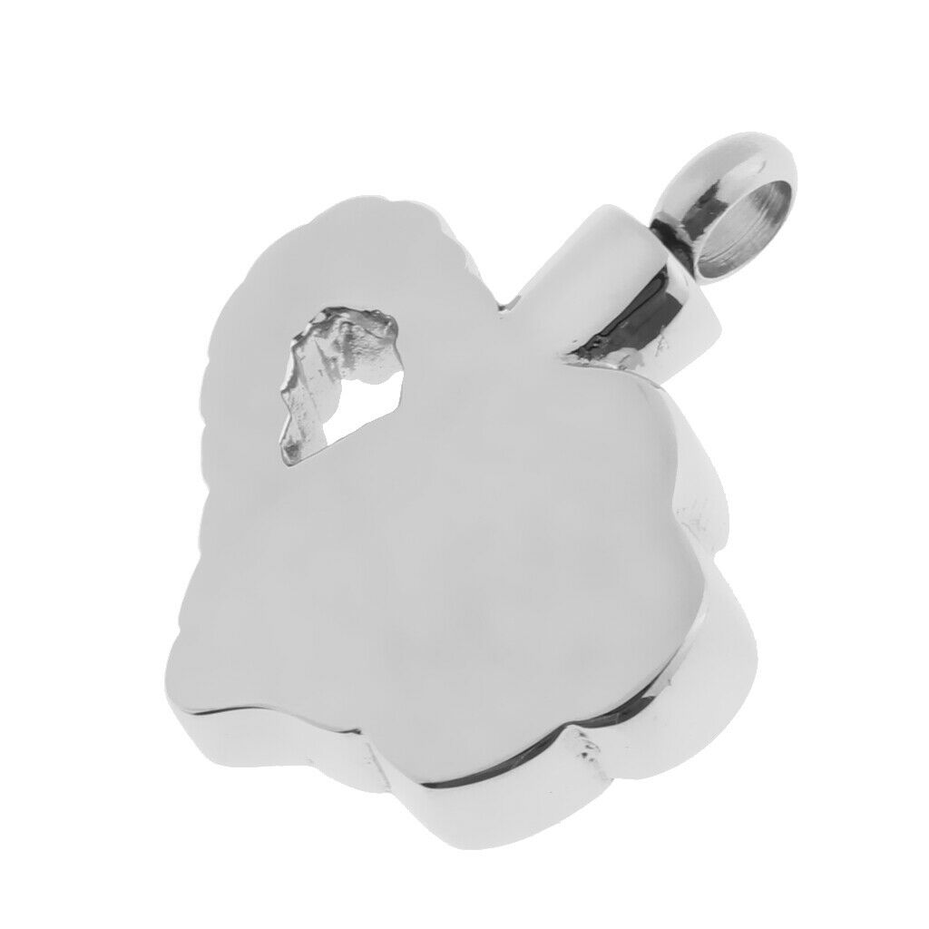 Stainless Steel Flower Heart Urn Pendant Memorial Cremation Ash Holder 3