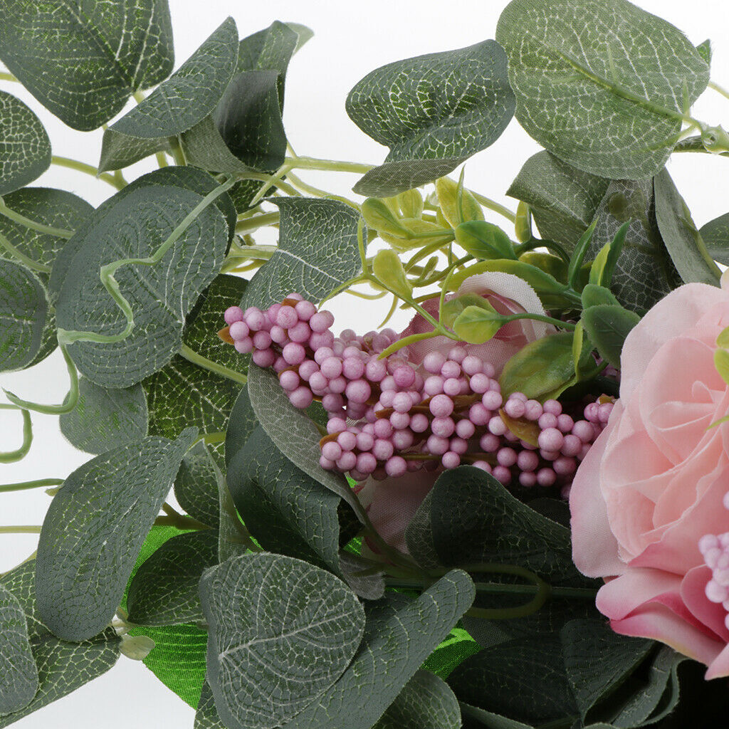 Artificial Flower Door Lintel Wreath Garland Window Door Decor Pink