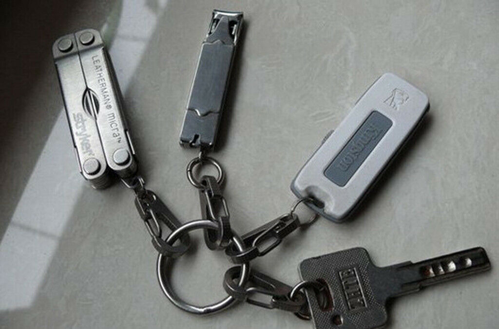 2x 10x Alloy Split Keychain Key Ring Clasp Clips Spring Locking Snap Hook