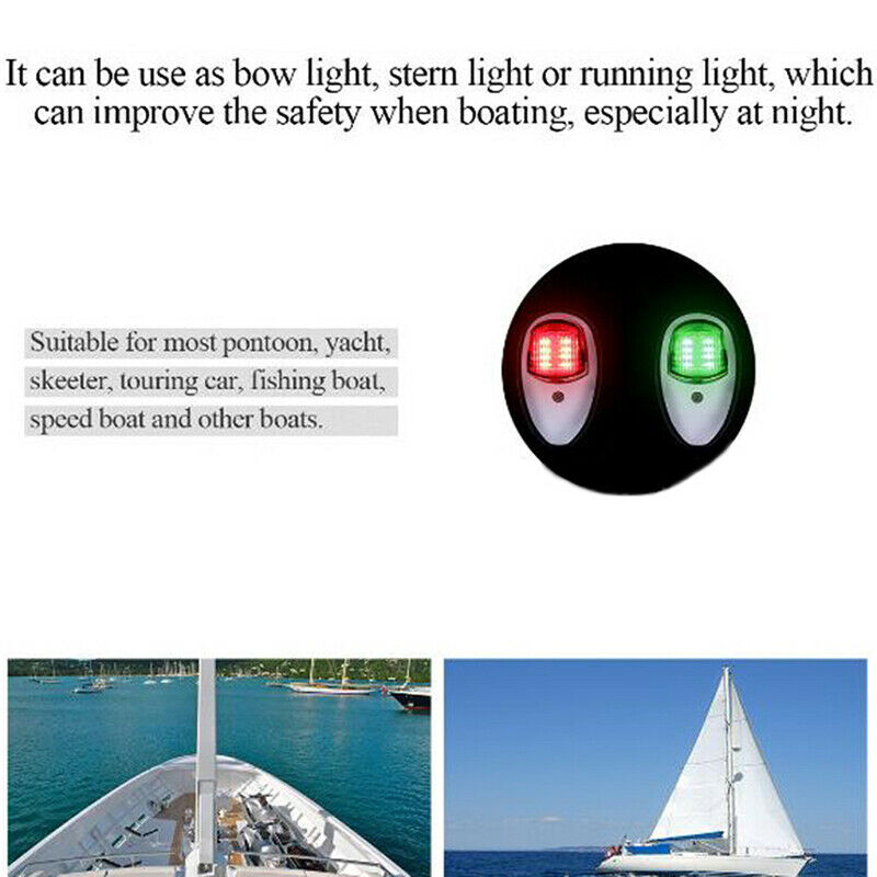 2X LED Navigation Light Signal Warning Lamp Signal Lamp For Marine Boat YachBDA