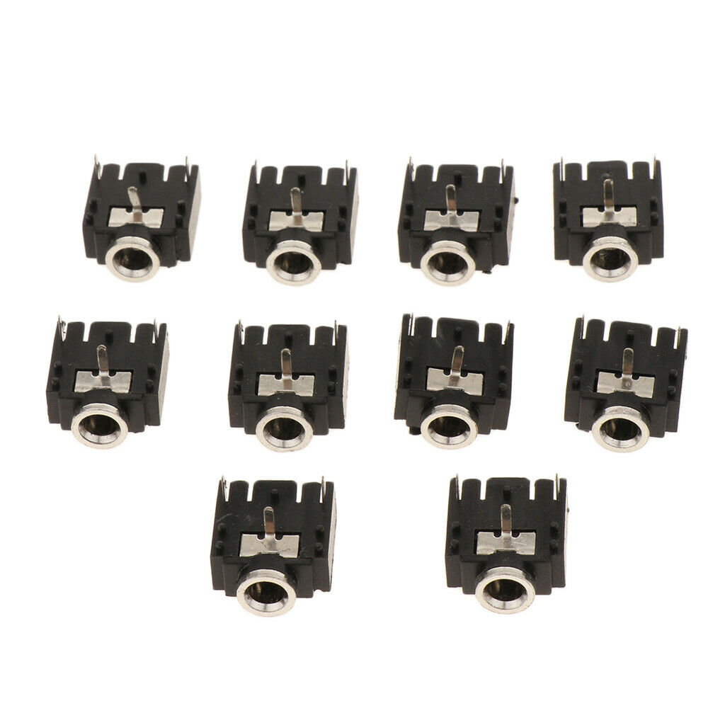 10x 3-Pin Stereo Socket Audio Connector 3.5mm Female Interface Dual Channels