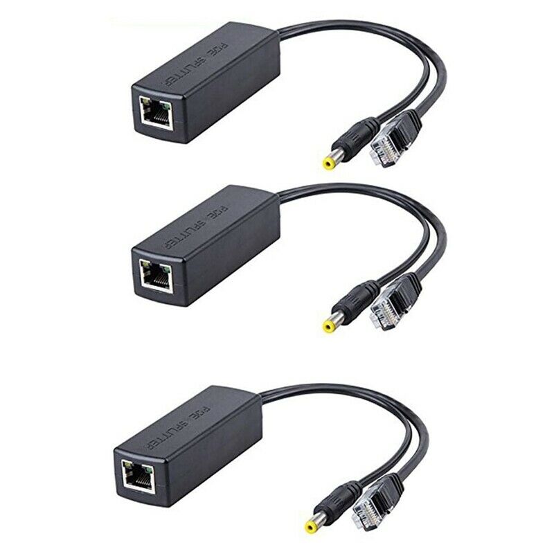 3PCS PoE Splitter 48V to 12V POE Connectors Splitter Extender Injector IEEE802L7