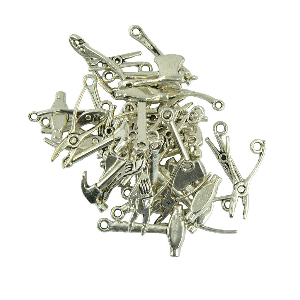 40 Pcs Tool Shaped Charms Pendant for Bracelet Chain Earring