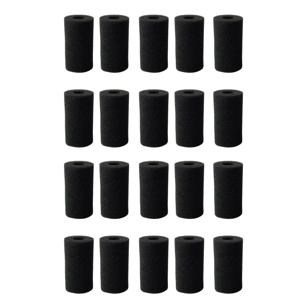 20x Pre-Filter Foam Sponge Filter Covers for Aquarium Fish Tank Black