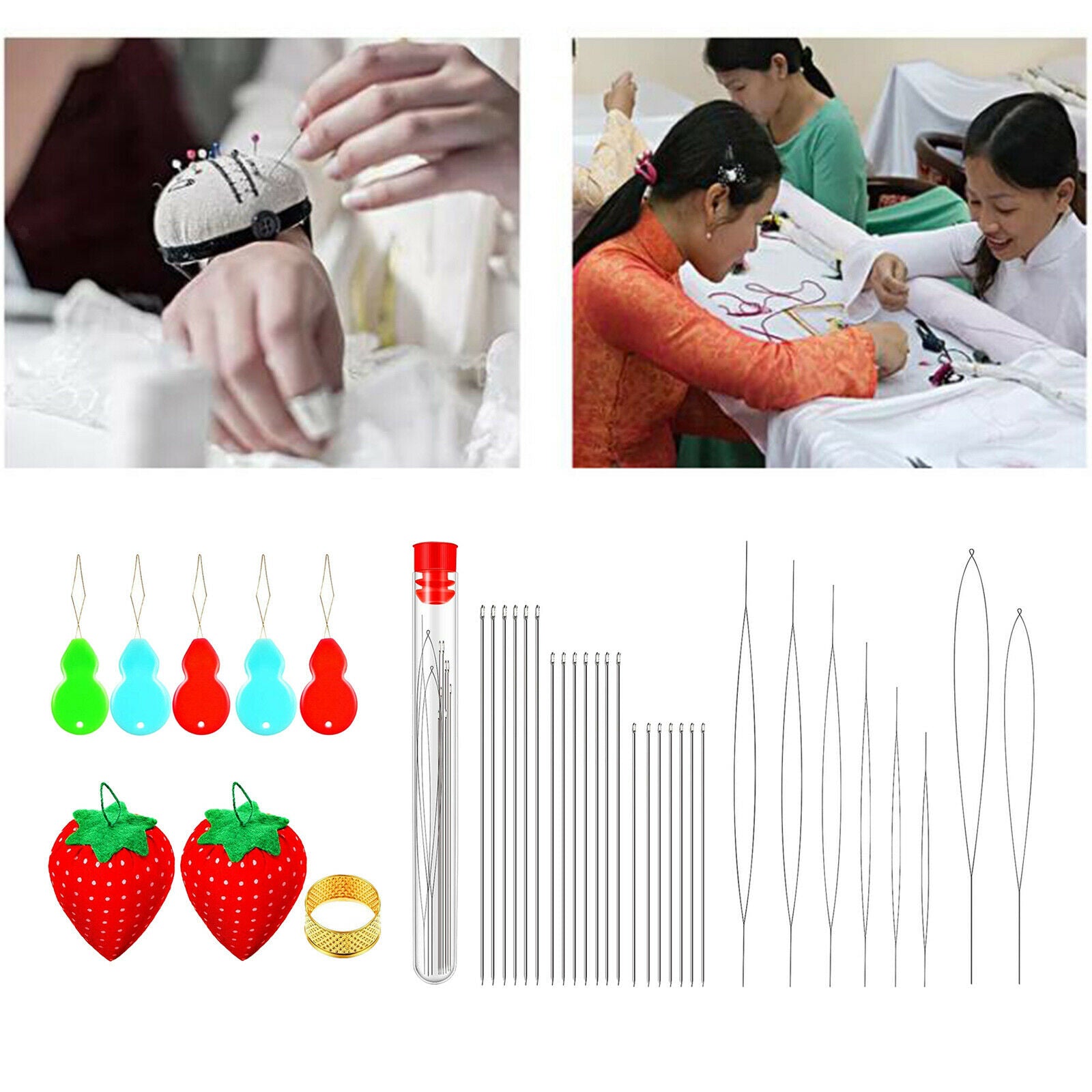 37Pcs Big Eye Beading Needles Thread Needles for Bracelets Jewelry Making