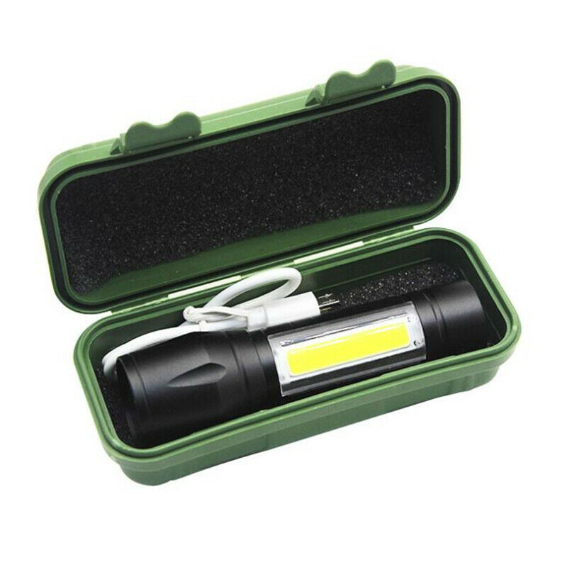 T6 COB Zoomable Torch Light Lamp with 50000LM LED Flashlight USB Rechargeable