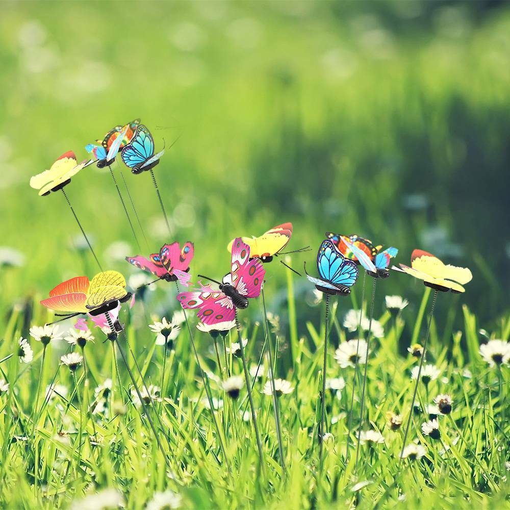 40Pcs Butterfly Stakes Outdoor Yard Planter Flower Pot Bed Garden Decoration US.