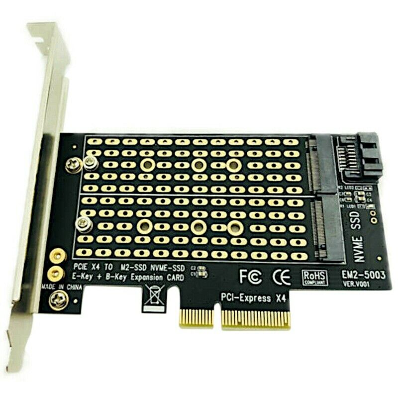 1X(Pcie To M2/M.2 Adapter M.2 Ngff To Desktop Pcie X4 X8 X16 Nvme Sata Dual 9G9)