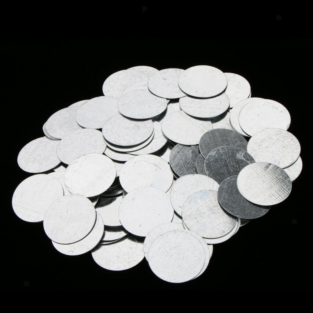 100 Pack Round Metal Stickers for Non-Magnetic Makeup Eyeshadow Lip Gloss Pans