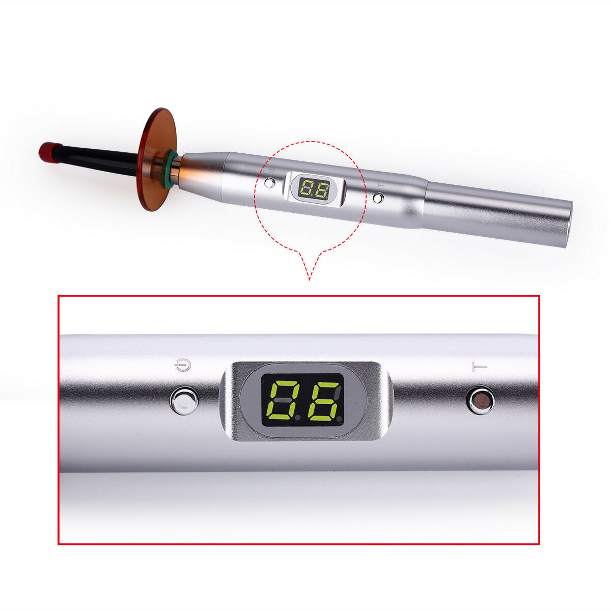 Dental Wireless Cordless LED Curing Light 12W 2700mw/cm2 Lamp Guide