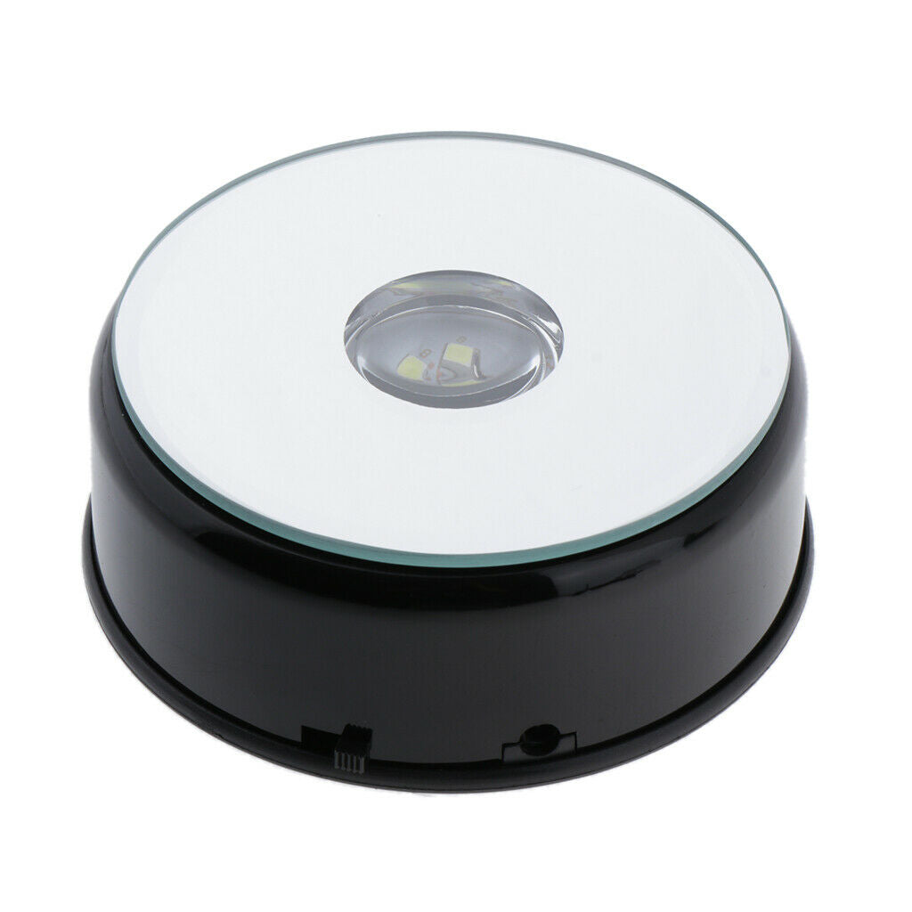 Rotating ABS Display Stands with LED Light for Retailer Watch Show Black