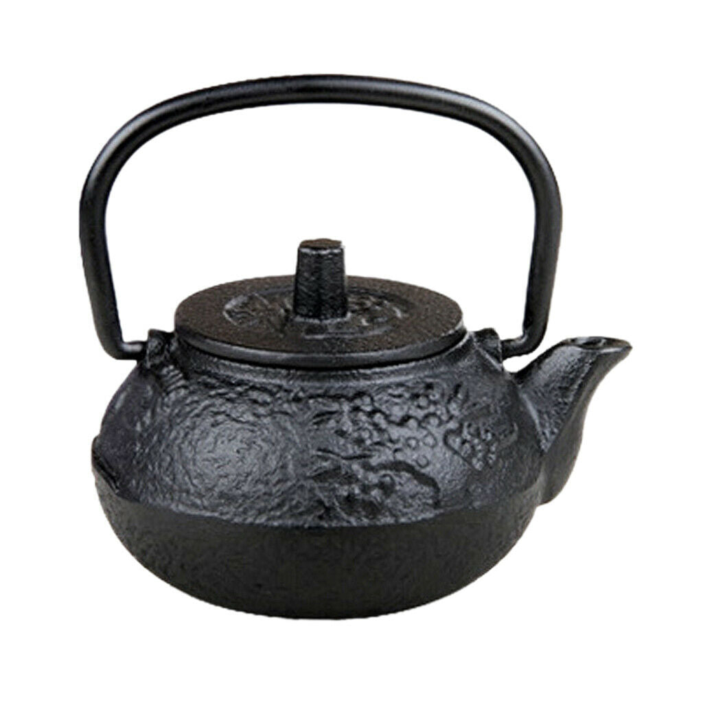 2pcs Retro Teapot Japanese Style Tetsubin Collectable Tea Pot 50ml Black