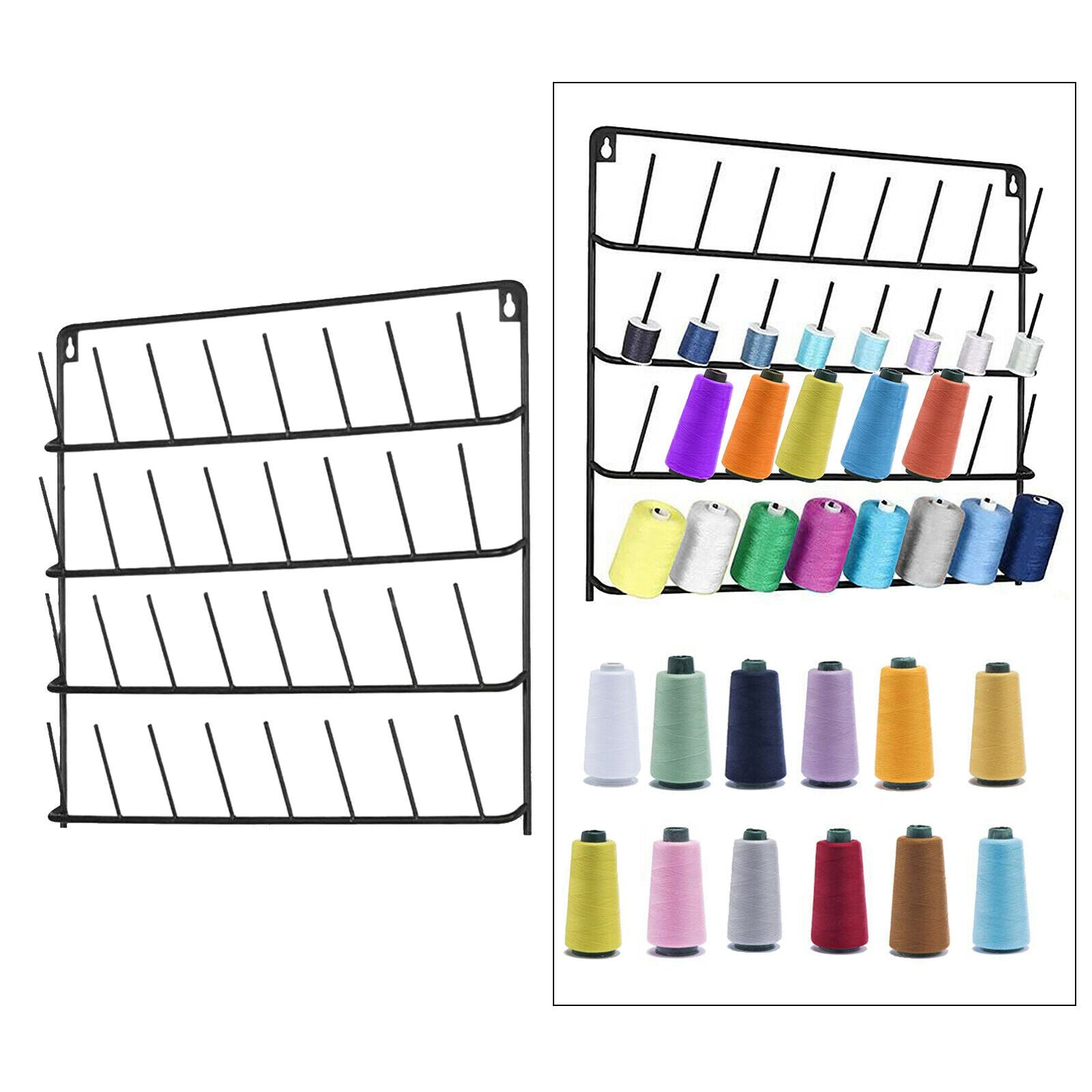 32-Spool Thread Rack, Iron Thread Holder Sewing Organizer, Wall Hanging Stand