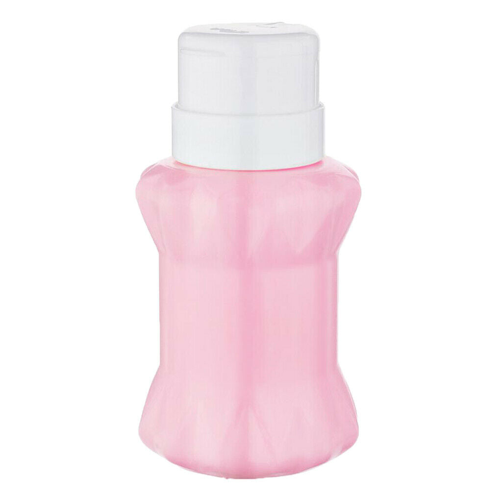 Nail Polish Remover Liquid Push Down Press Pump Dispenser Bottles Pink