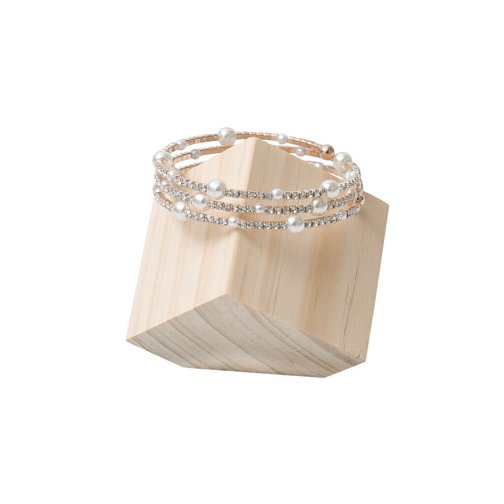 Unpainted unfinished wooden bracelet jewelry display stand
