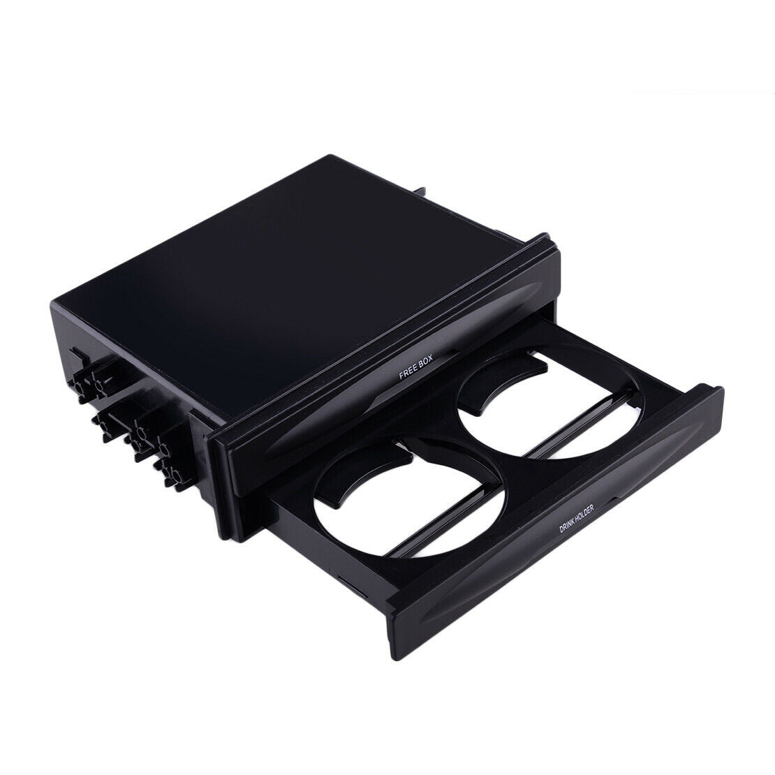2 in 1 Universal Car Dash Double Din Radio Pocket Storage Box Drink Cup Holder