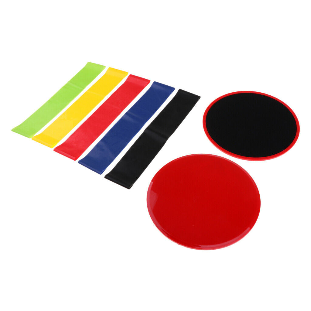 Glider Slide Discs Fitness Exercise Gliding Slider & Resistance Loop Red