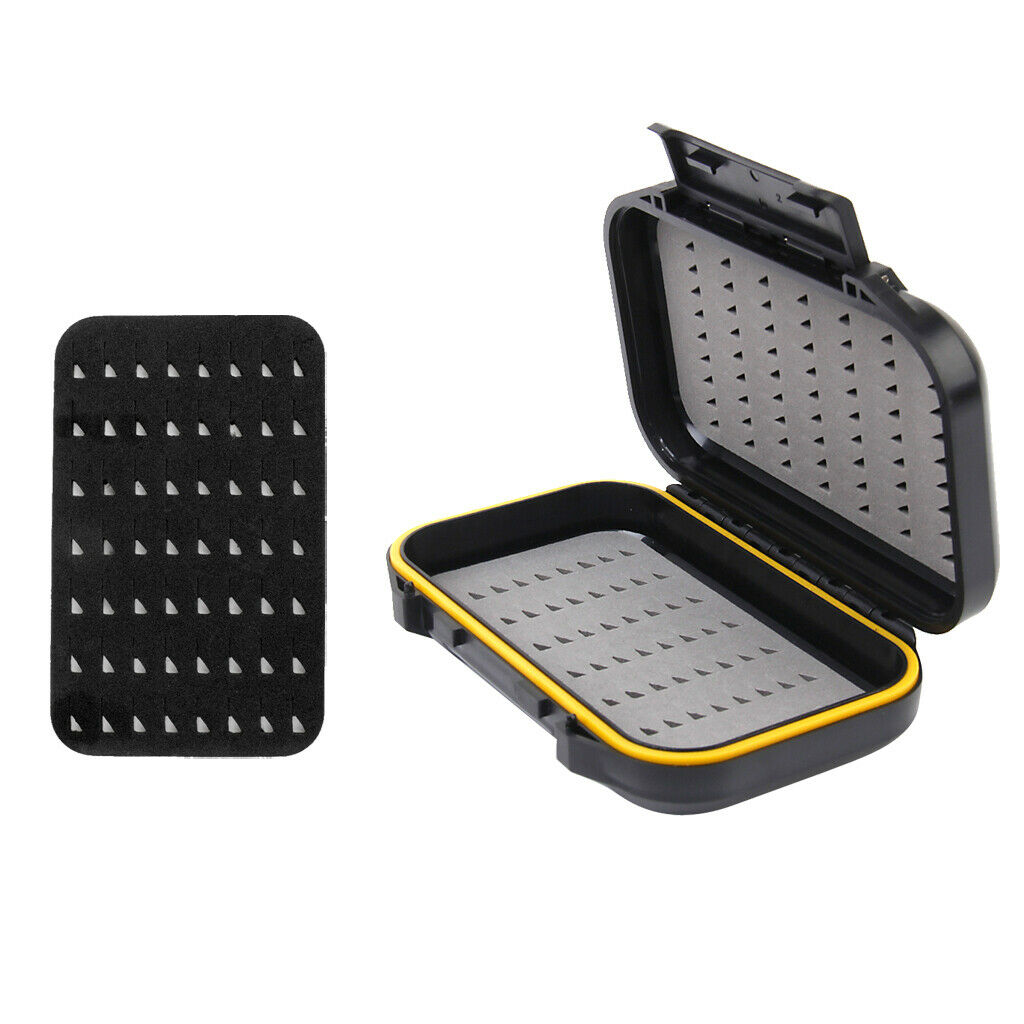Double Layer Waterproof Fly Lure Box Bait Box for Fly Fishing Flies + Fly Patch