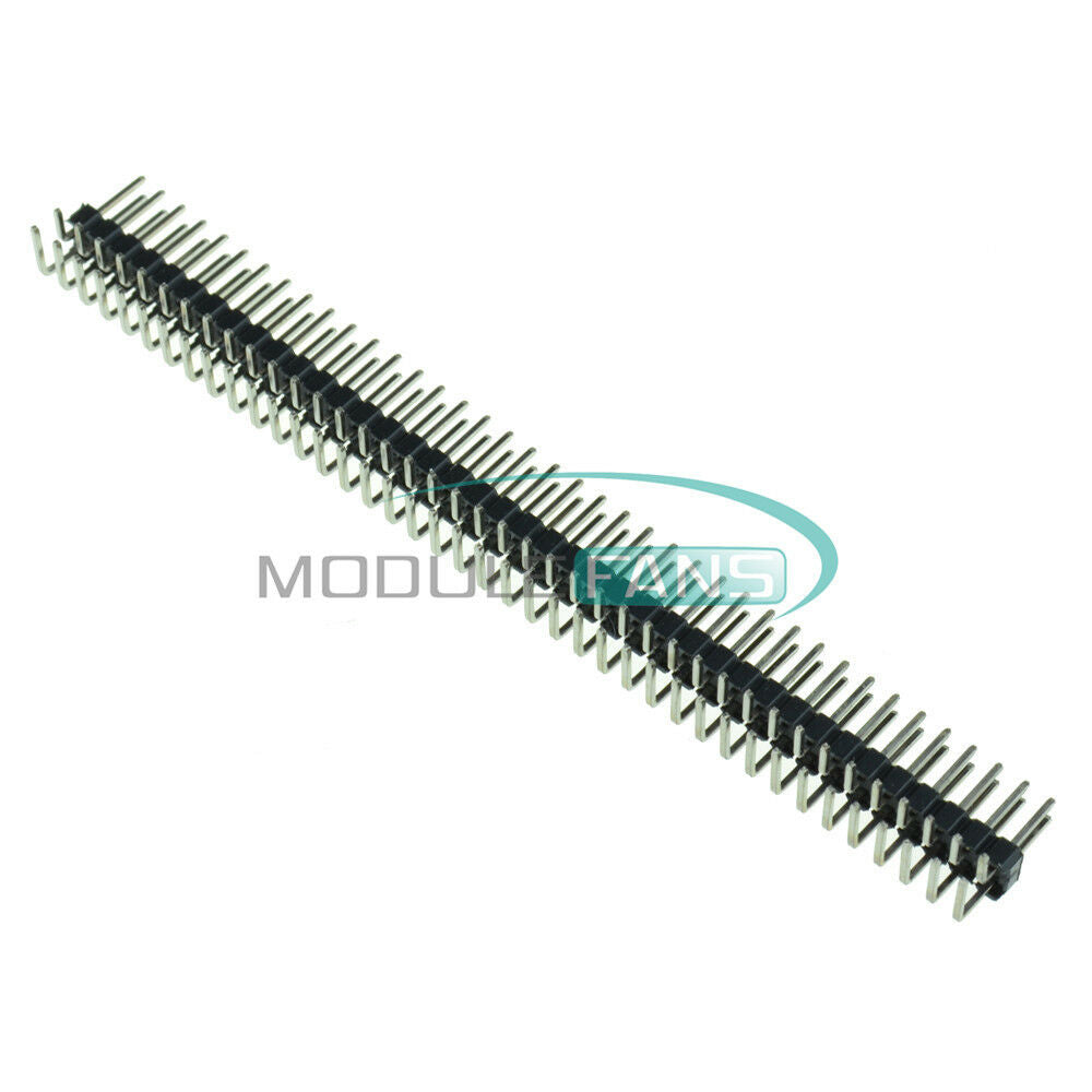 20PCS 2 x 40 Pin 2.54mm Male Double Row Right Angle Pin Header Strip
