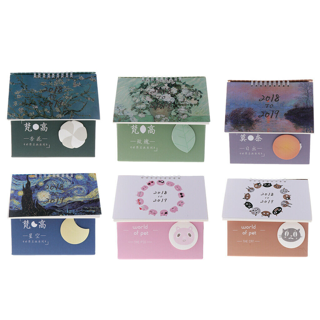 Desk Storage Box Organizer Stationery Box & Desktop Calendar Apricot Flower