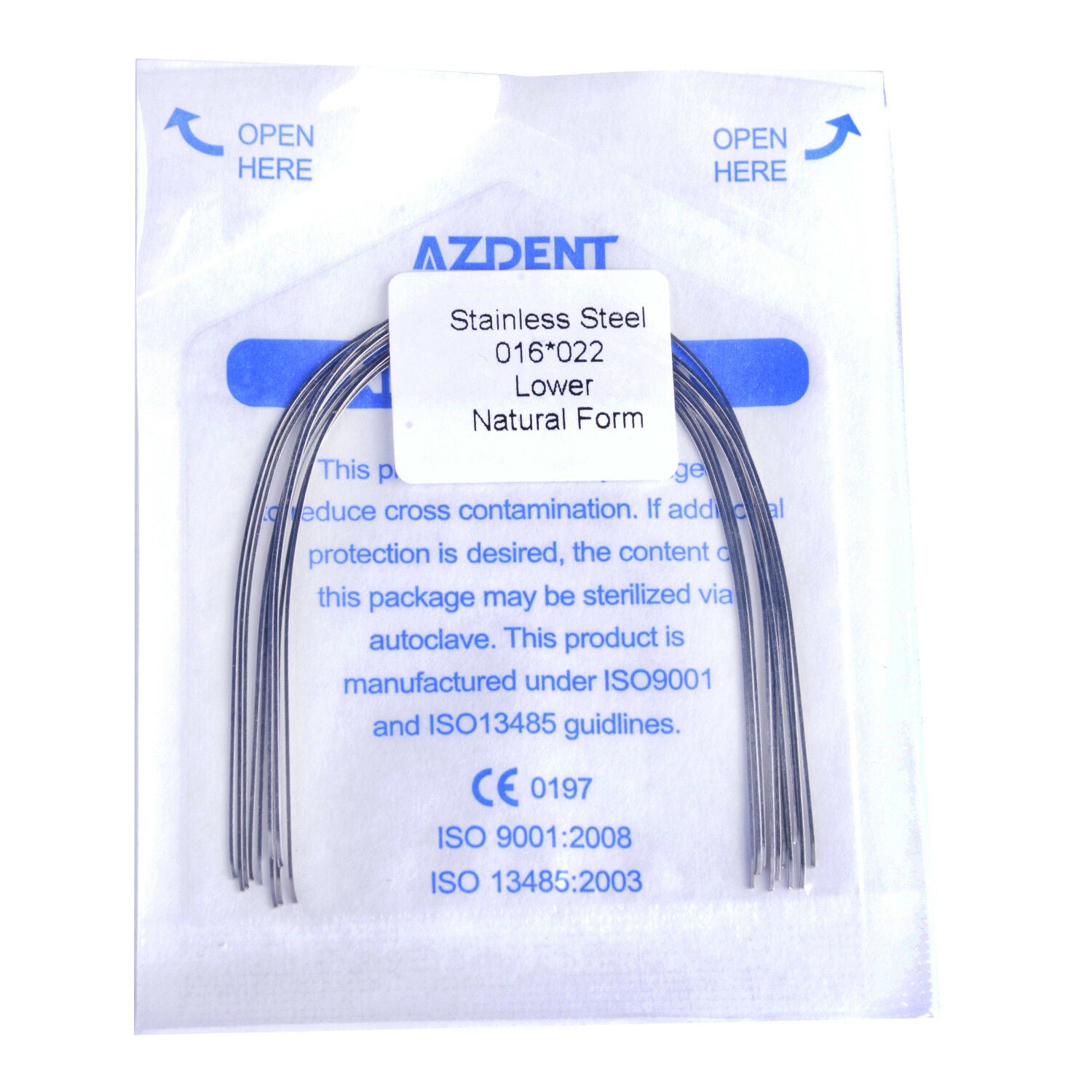 100X AZDENT Dental Stainless Steel Rectangular Arch Wires Nature Form 10pc/pack