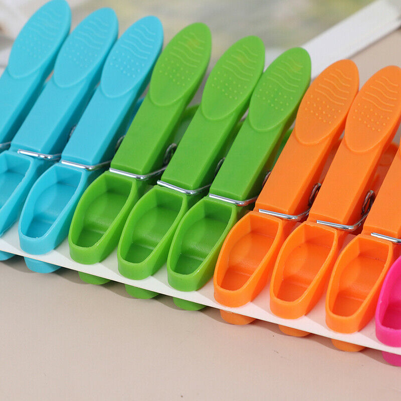 24Pcs Laundry Clothes Pins Hanging Pegs Clips Plastic Clothespins  Hangers T TL