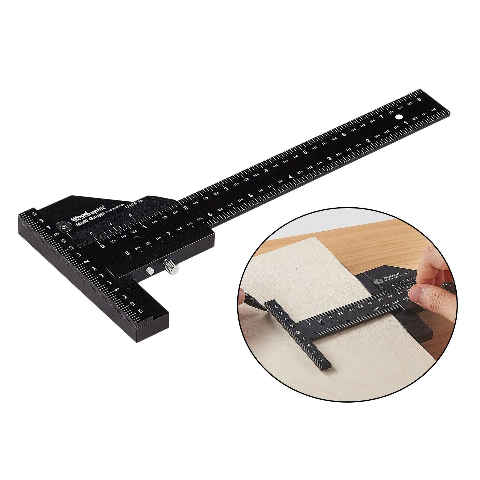 Dual Function Scriber Gauge Woodworking Multifunction Marking Ruler Tool