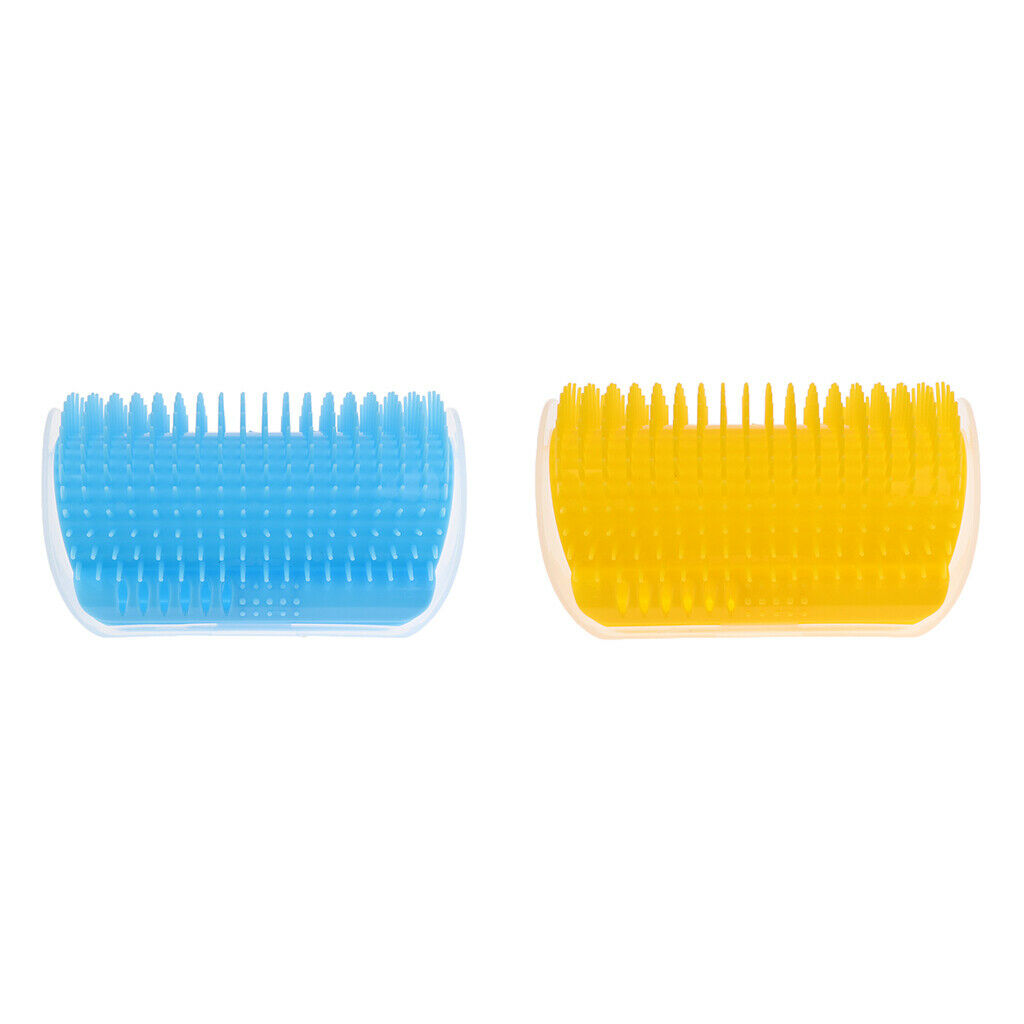 Set of 2 Pet Cat Groomer Grooming Brush Wall Brush Pet Cat Kitten W/  Hairs