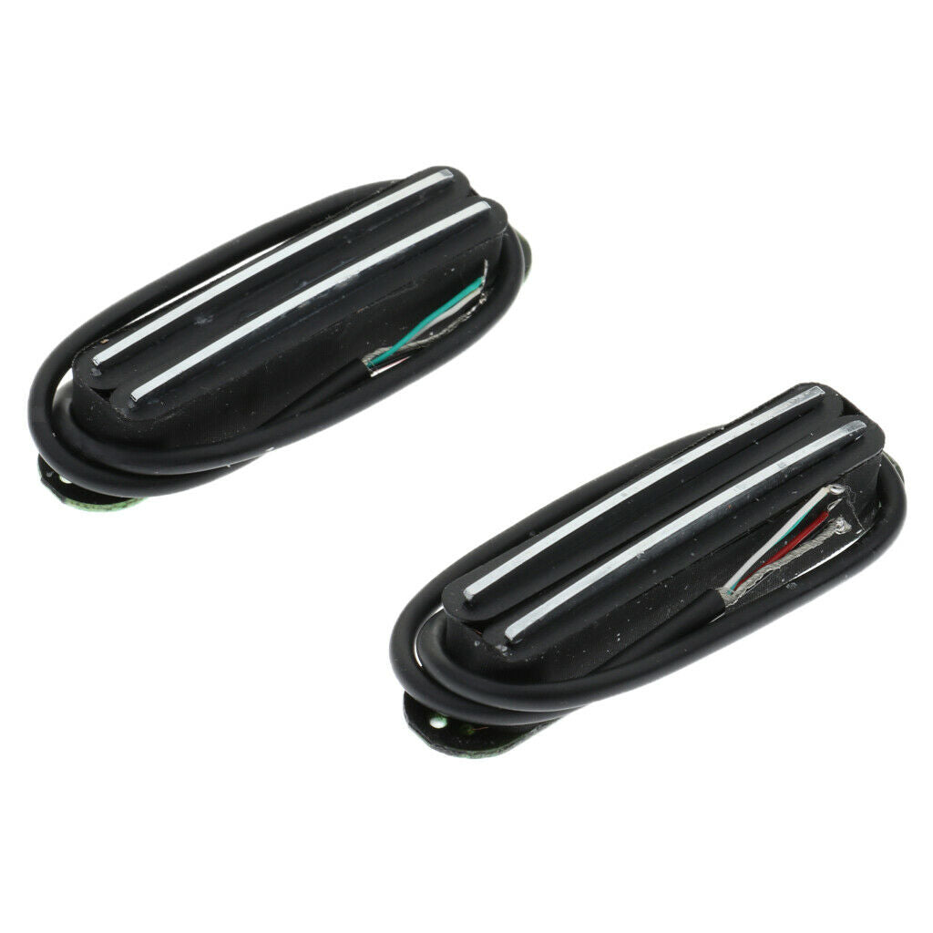 2 Pieces Electric Guitar Neck Pickup Dual Humbucker Rail for  Kit