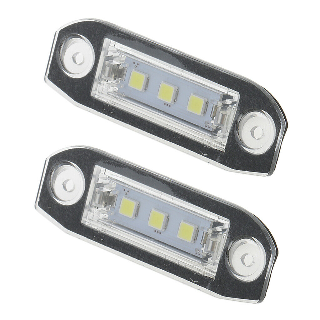 2 Piece 3 LED White Number License Plate Light Lamp For Volvo S40 S60 S80
