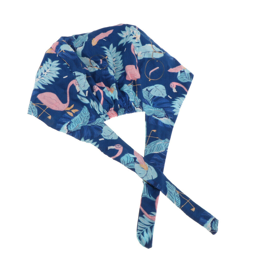 Womens Mens Cotton Adjustable Flamingo Printed Nurse Scrub   Chemo