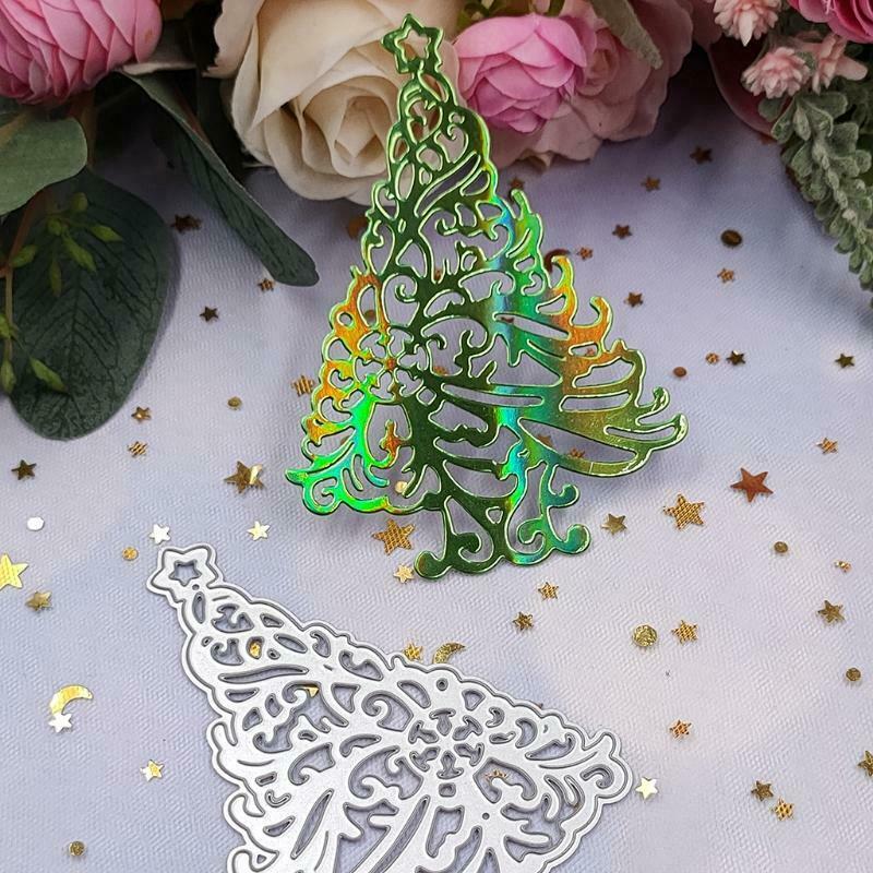 Christmas Tree Star Die-Cuts Stencils for DIY Scrapbooking Album Carbon Steel