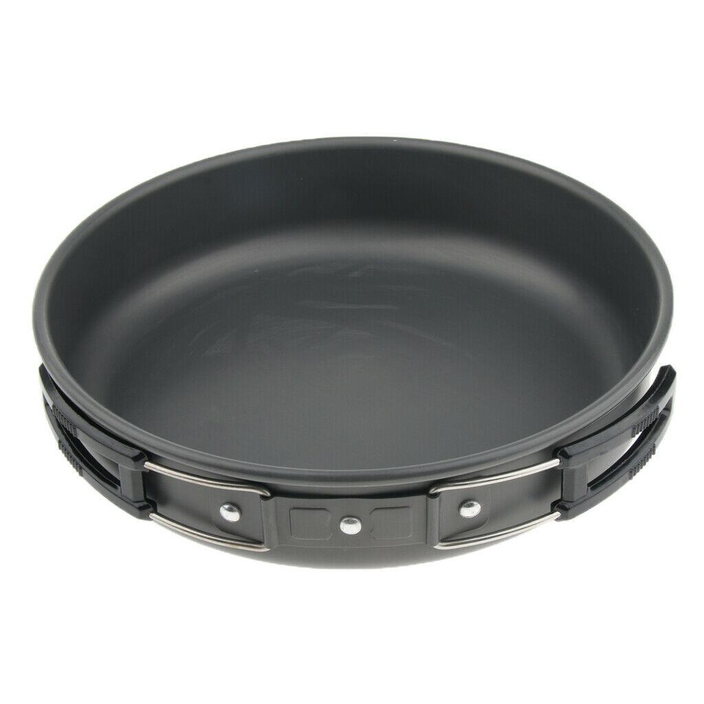 Outdoor Picnic Frying Pan Portable Backpacking Camping Pot Cooking Tool 22cm