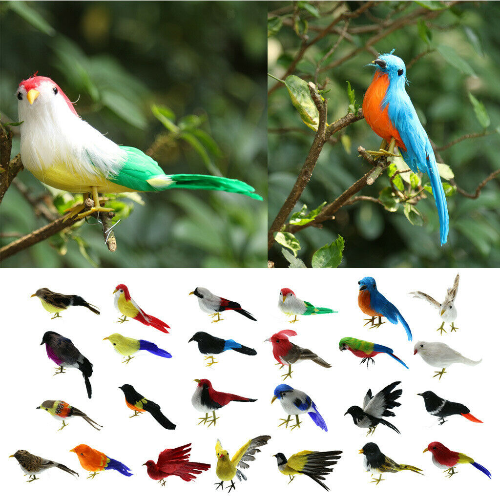 2 X Micro DIY Artificial Feathered Bird Sparrow
