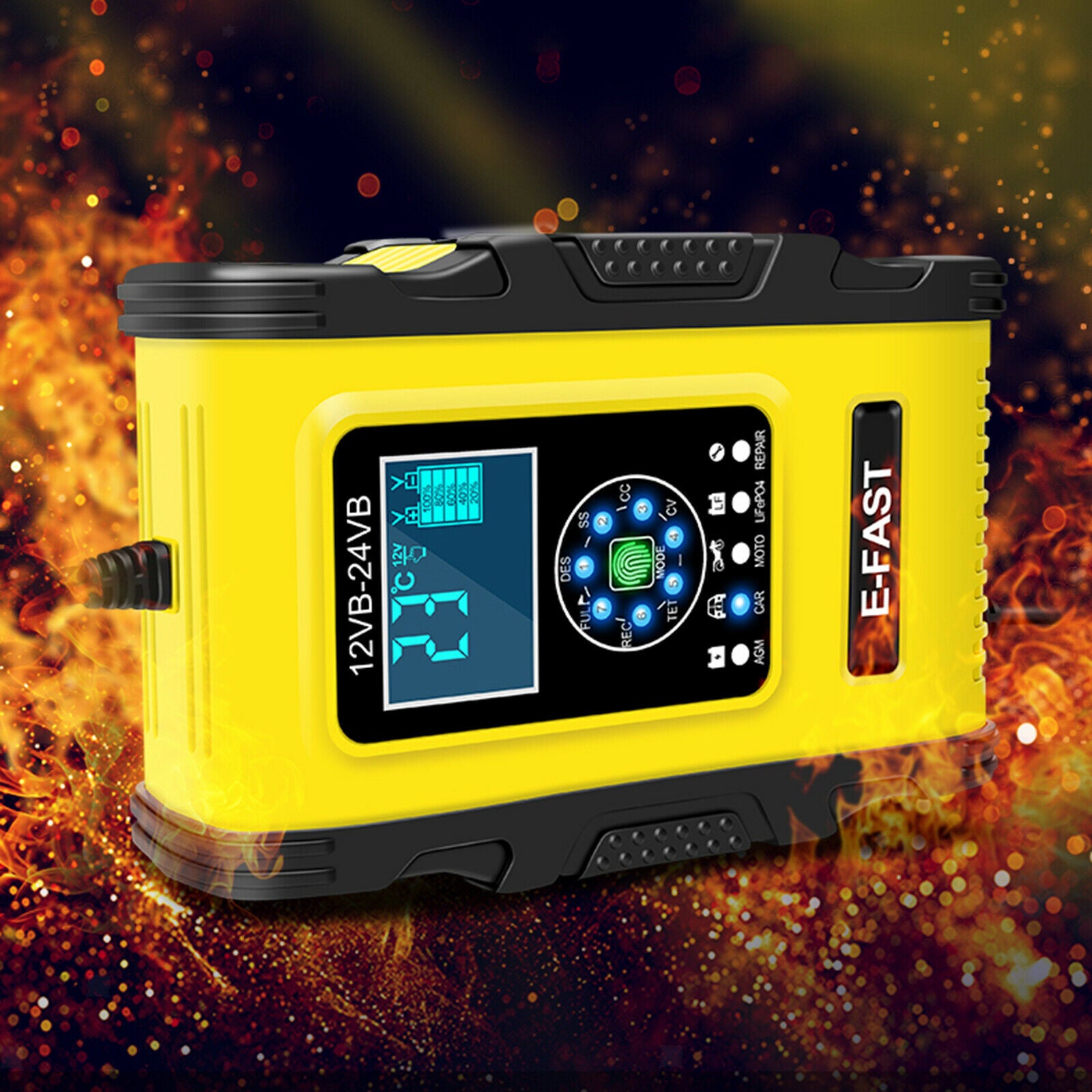 Smart Car Battery Chargers 24V/6A Power Emergency Battery Disulfate US Plug