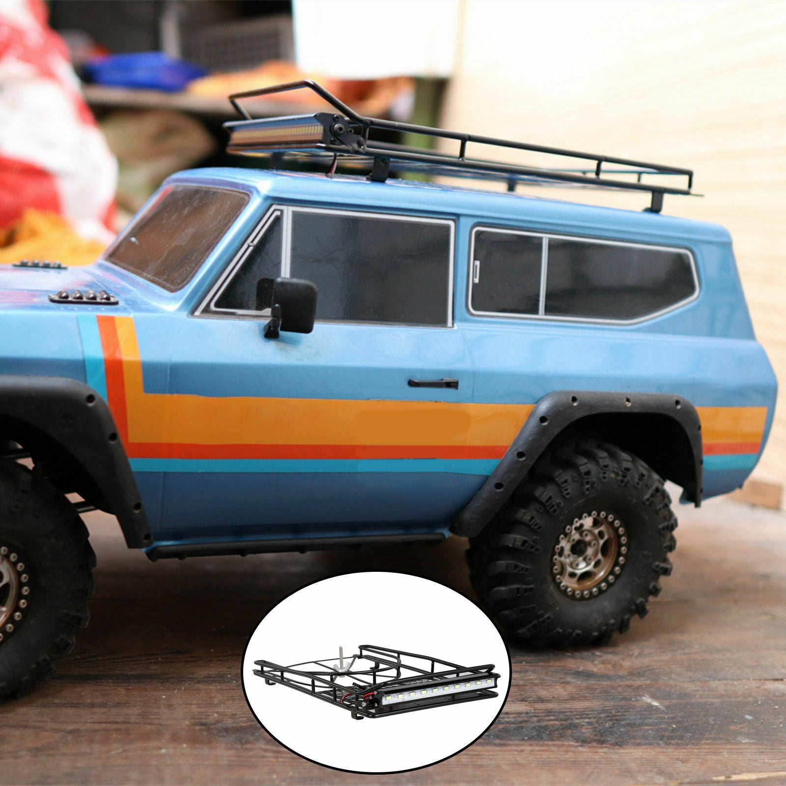 Upgrade RC Car Roof Rack 10 LED Lights for 1/10 RC Trucks Crawler