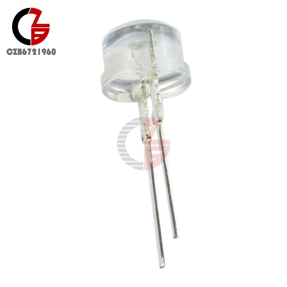 10PCS Blue Light 8mm 0.5W Straw Hat Transparent LED High-Power Emitting Diode