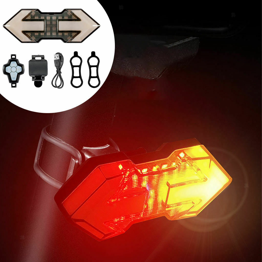 Bicycle Tail Light USB Smart Wireless Control Turn Signal Warning Lamp