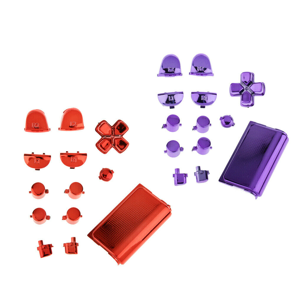 2 Set Replacement Chrome Plating Buttons and Touchpad for PS4 Controller