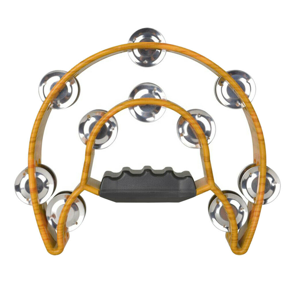 Double Row Tambourine Metal Jingles Hand Held Percussion Instrument For Kids And