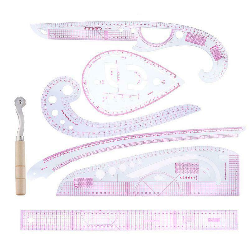 7Pcs/Set Tailor Drawing Comma Line Straight Cutting French Curve Ruler Sewing