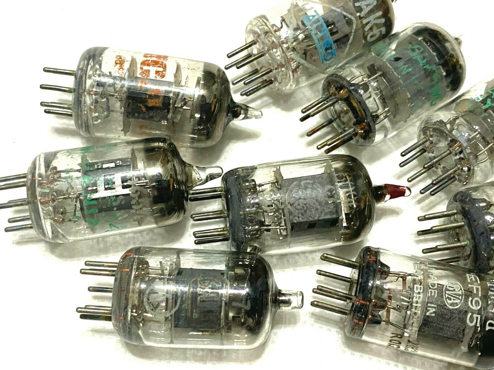 10pcs - 5654 / 6AK5 / 6096 / EF95 Mixed Brands (NO CHINESE) Vacuum tube