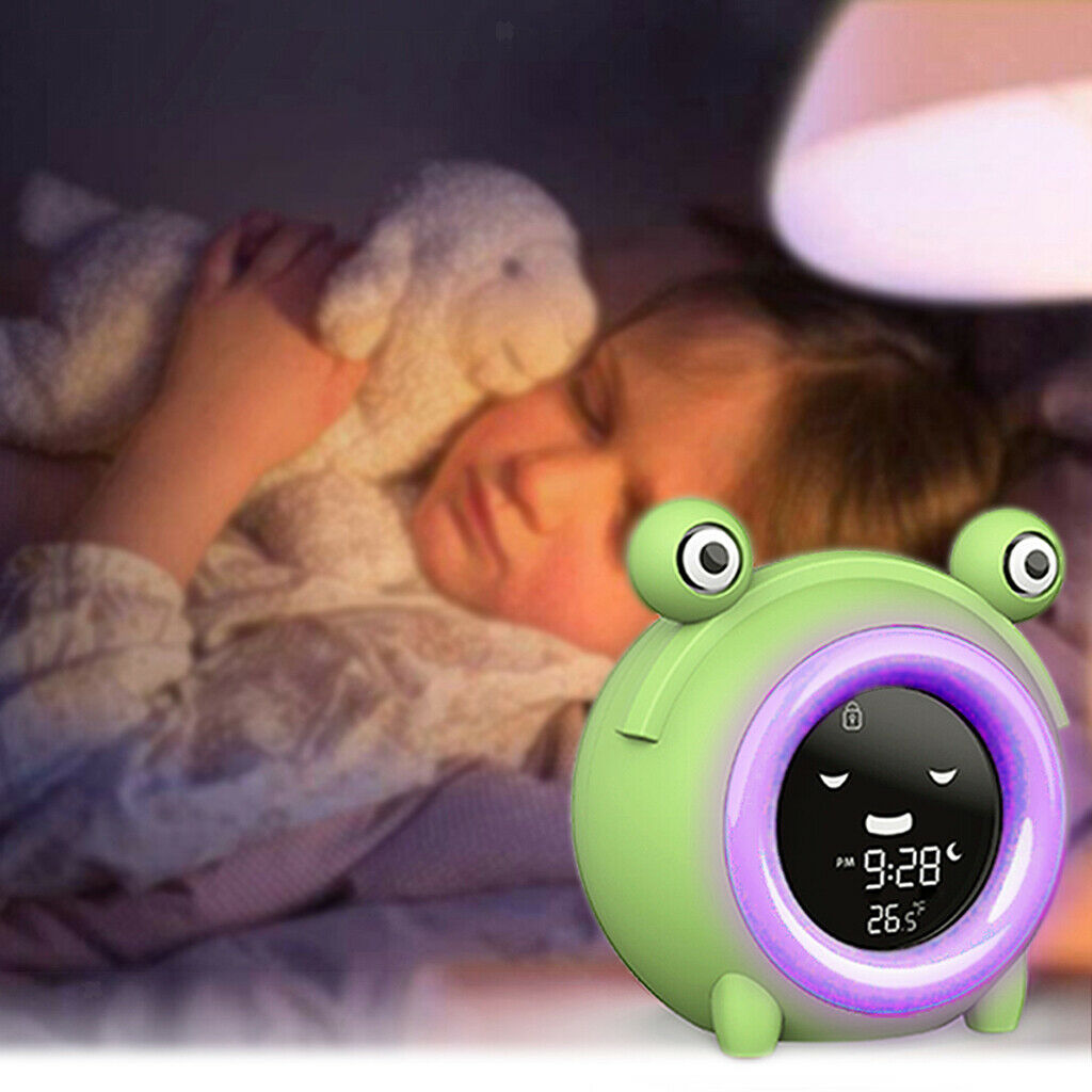 Kids Alarm Clock Child Sleep Trainer 12/24H Sound Machine Bedside Decoration