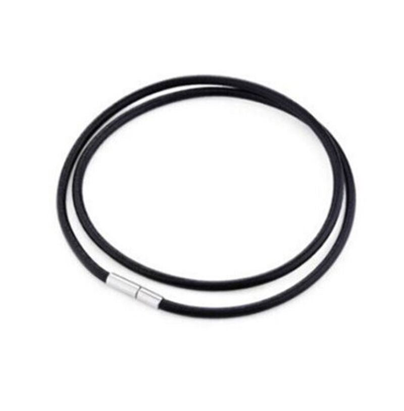 Fashionable men's stainless steel buckle leather PU leather pendant necklace TH