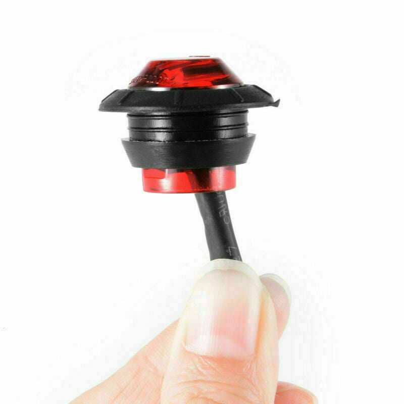 20X 3/4" Marker Lights LED Truck Trailer Round Side Bullet Light Amber/Red 12V