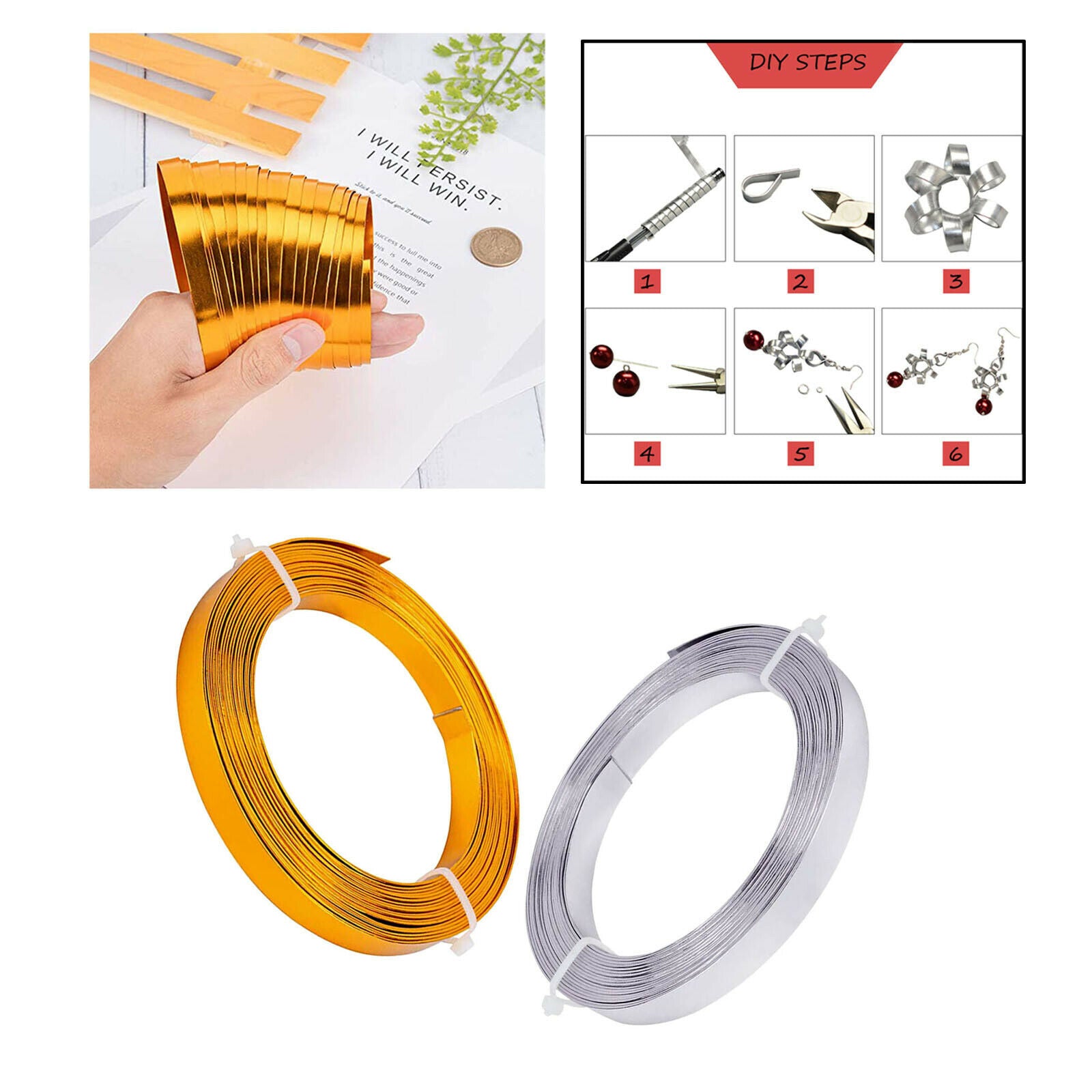 2x Aluminum Flat Wire 18 Gauge Jewelry Making Plain Bezel Strip Metal Wire