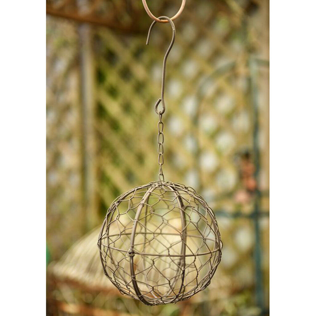 2pcs Rustic Romantic Iron Frame Ball Shape Succulent Pot Hanging Pot Qty2