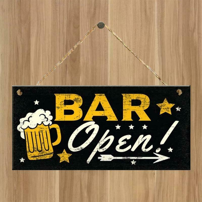 Wooden Sign Listing Bar Decoration Wooden Front Door Hanger Decor Entryway Wall