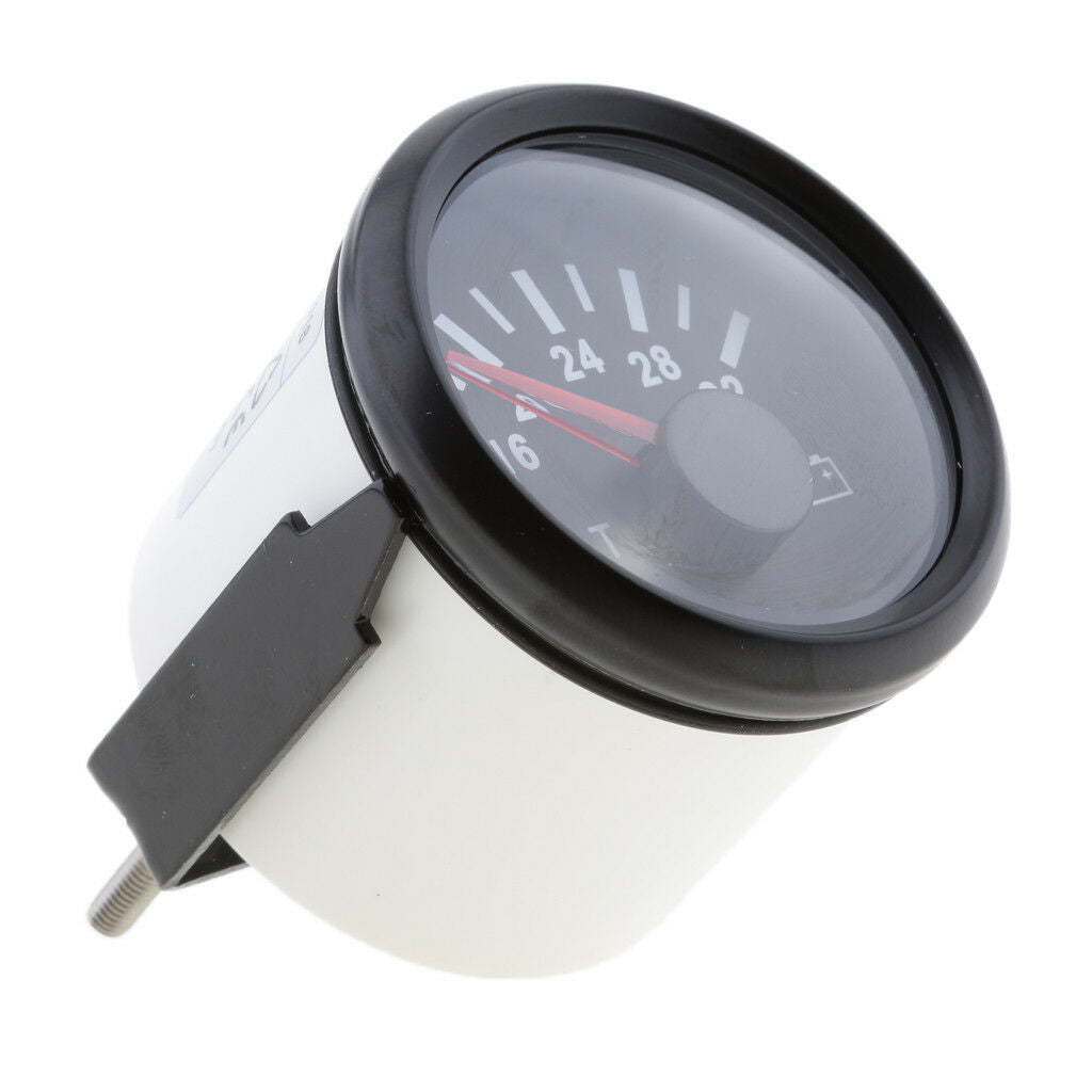 2'' 52mm Stainless Steel Boat Voltmeter 16-32V for Marine Boat Yacht Black